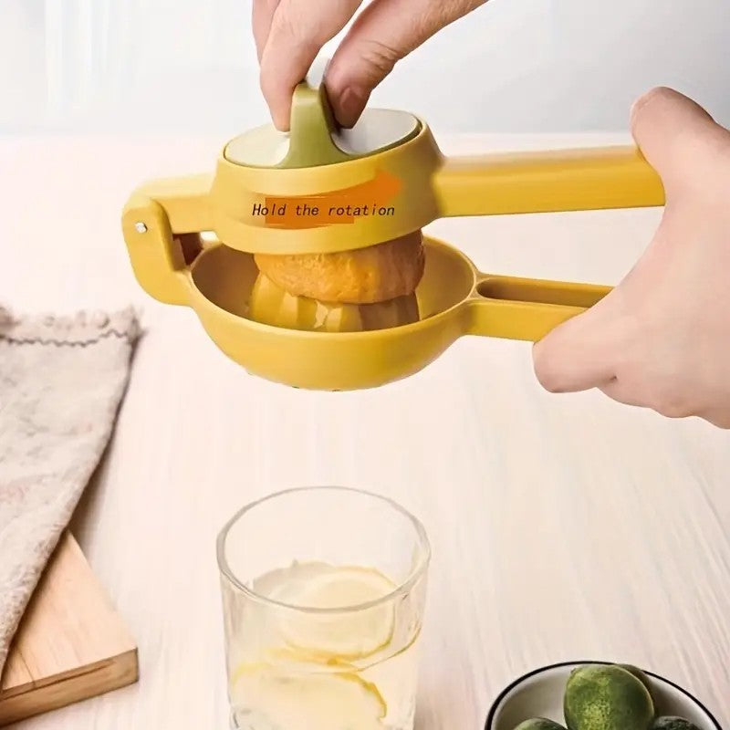 Storcator manual citrice, Flippy, pentru lamai, portocale, cu actiune dubla, usor de utilizat, material ABS rezistent, 8x10x22 cm, Galben-1