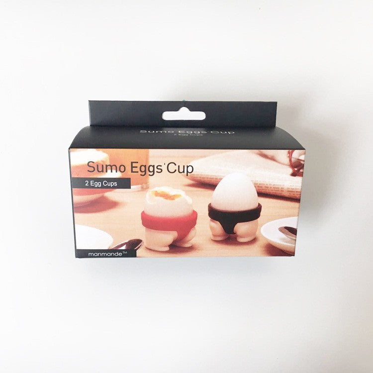 Set 2 Suporturi pentru Oua Fierte, Flippy, Model Sumo, din Silicon si PP, Multicolor-3