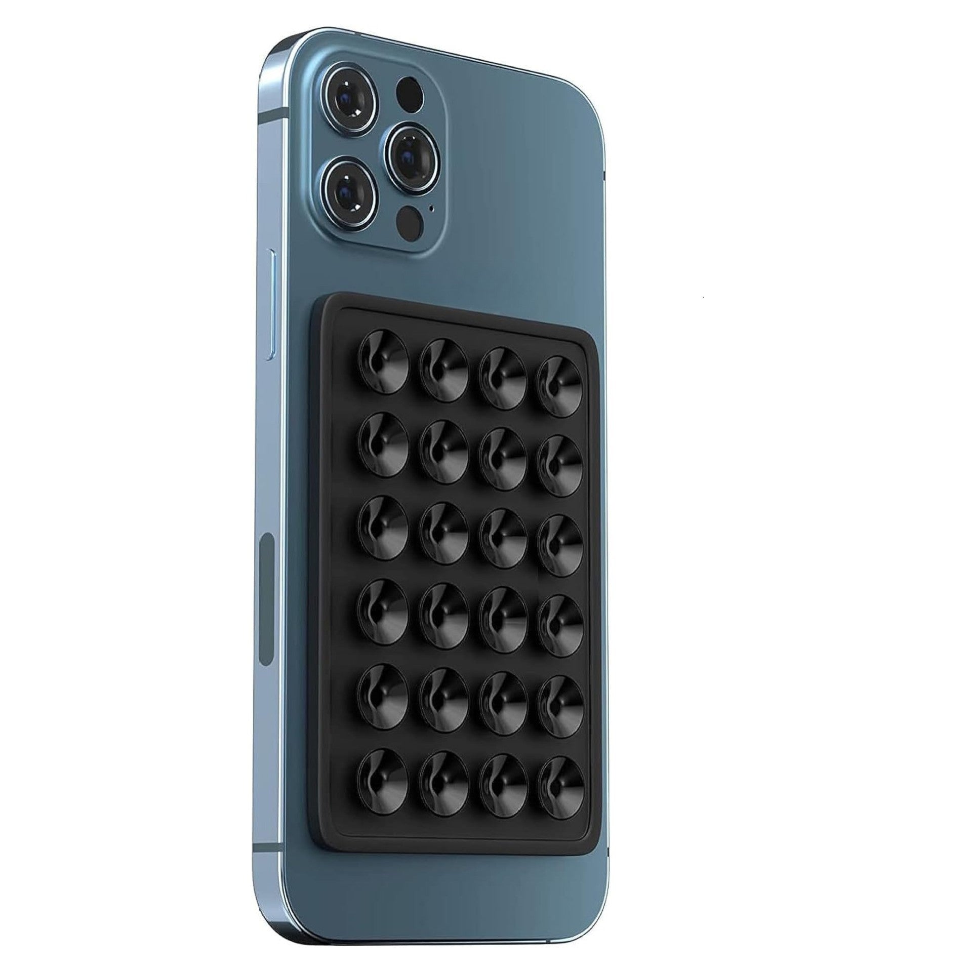 Suport Adeziv Universal, Flippy, pentru Telefon/Tableta, cu 24 Ventuze, potrivit pentru Tik-Tok/Selfie/Vizionare Video, din Silicon, 8 x 5.5 x 1 cm, Negru-0
