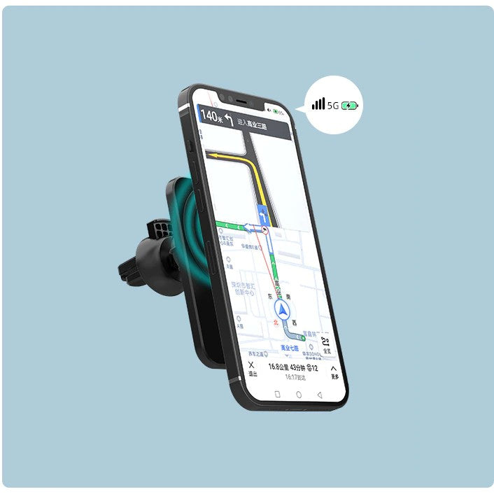 Suport auto cu incarcare wireless tip Magsafe 15W, Flippy, compatibil iPhone, Negru-4