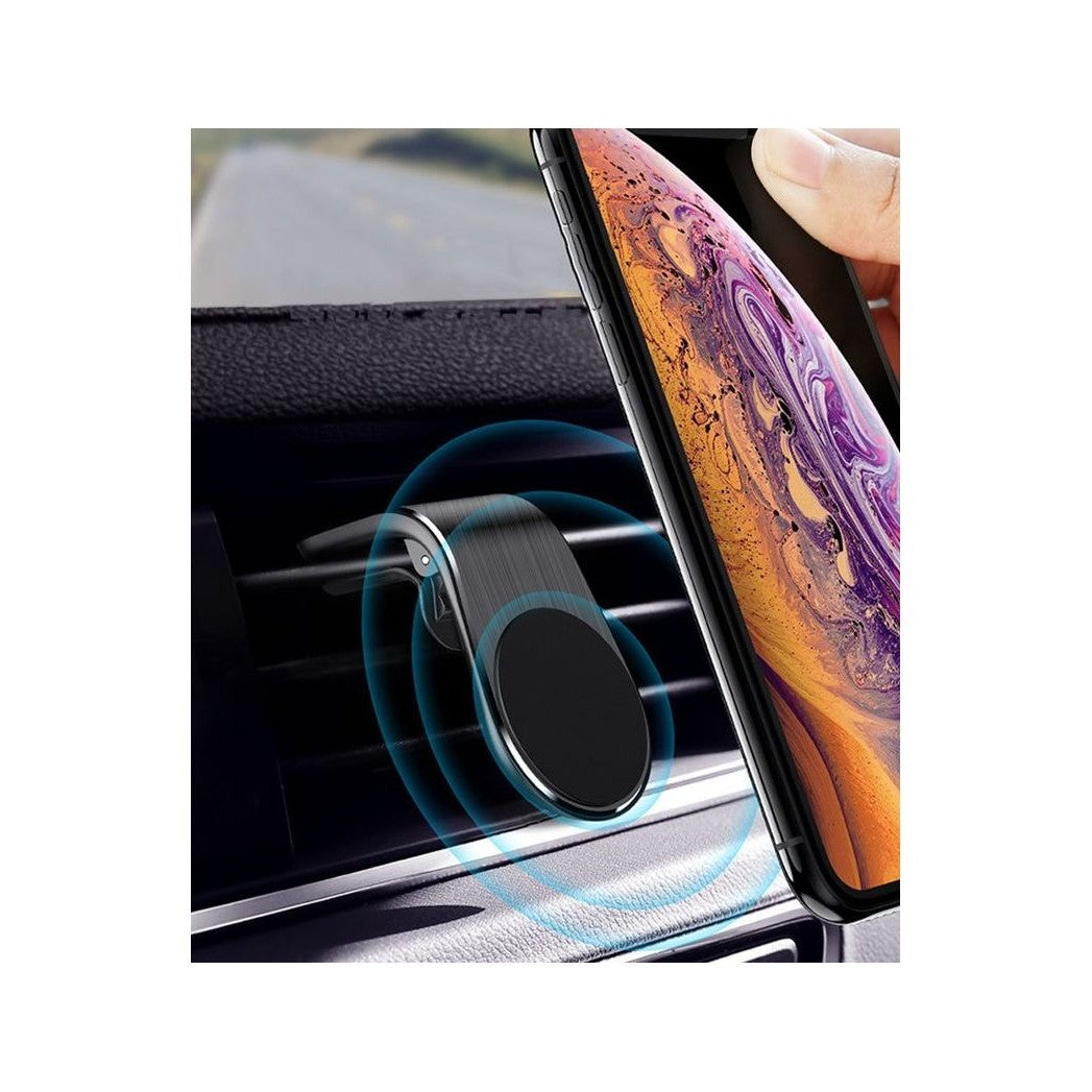 Suport auto Flippy, cu magneti puternici neodim, pentru telefon, tableta, gps, cu prindere pe grila de ventilatie, Negru-3