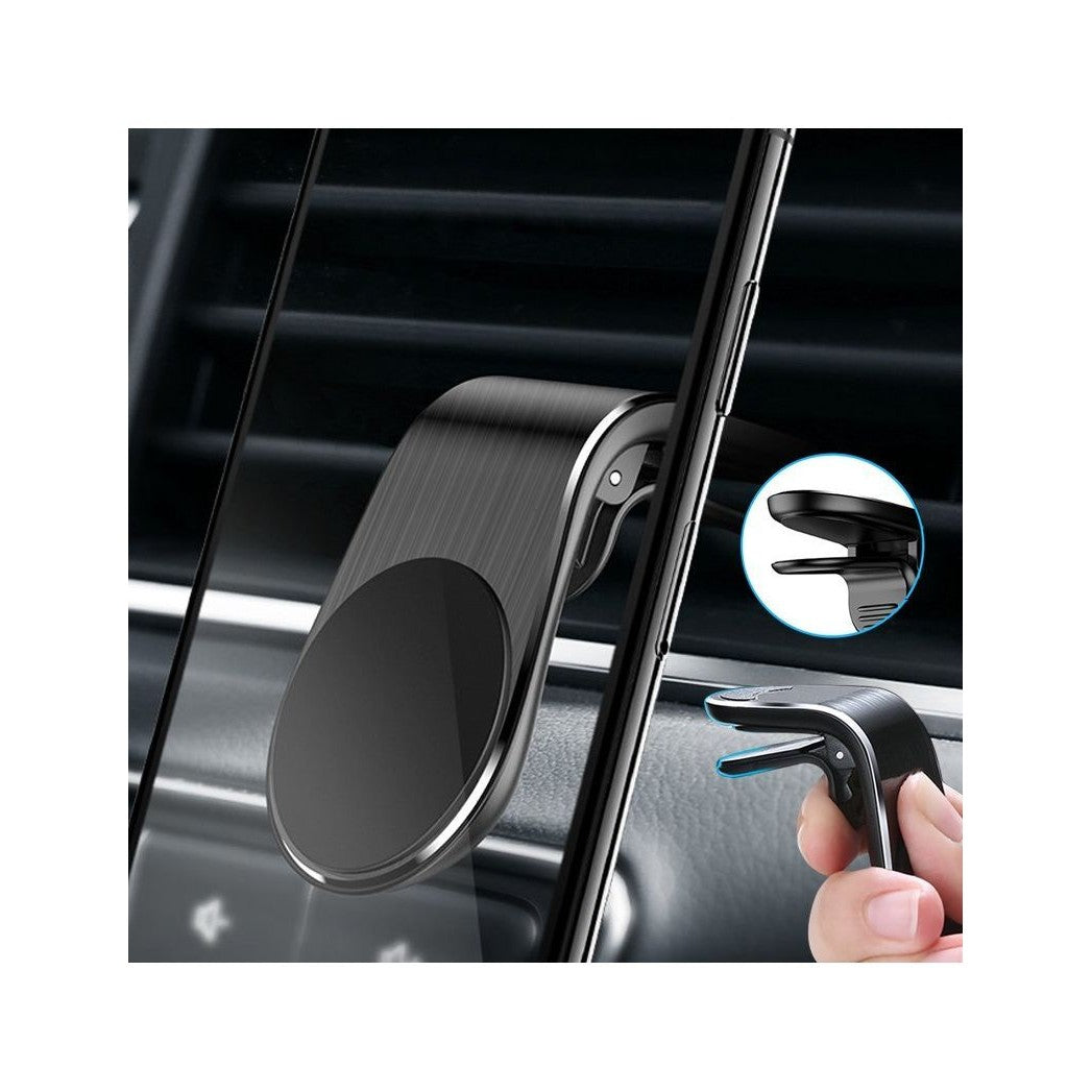 Suport auto Flippy, cu magneti puternici neodim, pentru telefon, tableta, gps, cu prindere pe grila de ventilatie, Negru-4