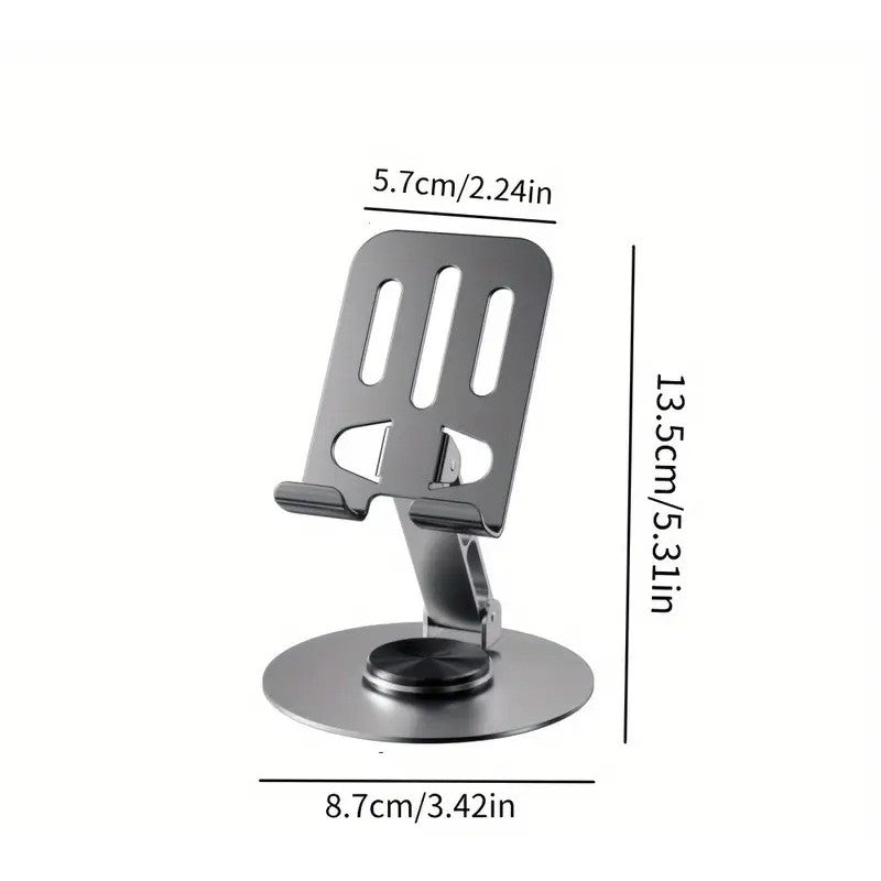 Suport de Birou pentru Telefon sau Tableta, Flippy, din Metal, Pliabil, 5.7 x 13.5 x 8.7 cm, Universal, Gri Metalic-1