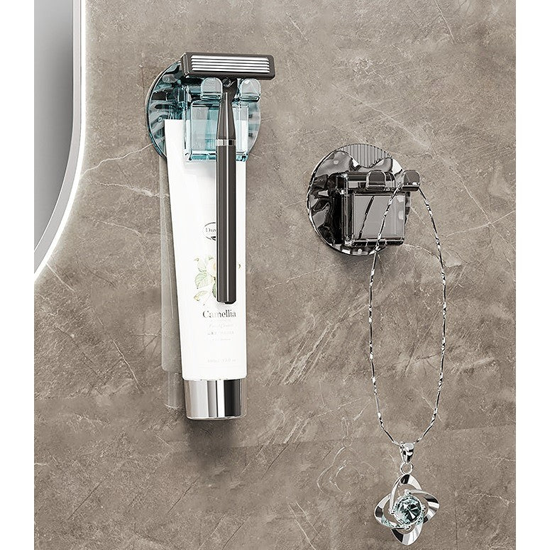 Suport Multifunctional 2 in 1, Pahar si Suport pentru Periuta de Dinti, Flippy, Plastic, Dimensiune: 10.4 x 7.3 x 7.3 cm, Gri-6