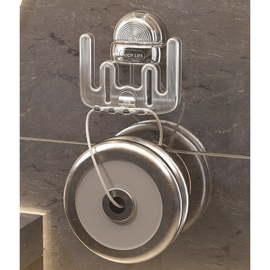 Suport Multifunctional Dublu, Pahar si Suport pentru Periuta de Dinti, Flippy, Plastic, 11 cm x 11.5 cm, Transparent-8