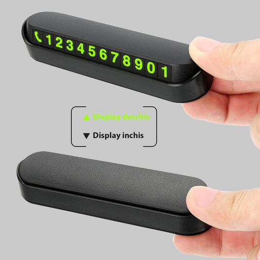 Suport numar telefon Flippy, afisaj parcare numar telefon/parcare temporara, Negru-1