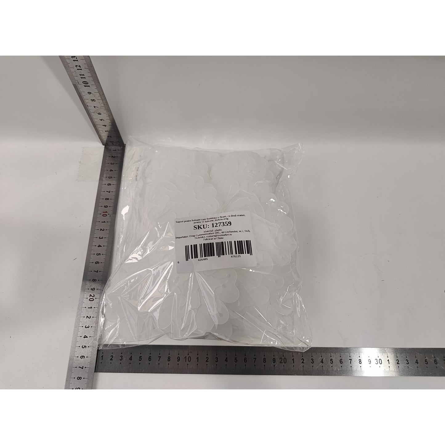 Suport pentru baloane care formeaza o floare, cu două straturi, pentru 11 baloane, 8x8cm-4.6g-1