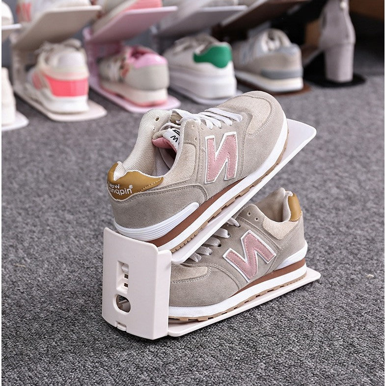 Suport pentru Pantofi, Flippy, din Plastic, Reglabil, 2 Niveluri, 27 x 10 x 20 cm, Alb-3