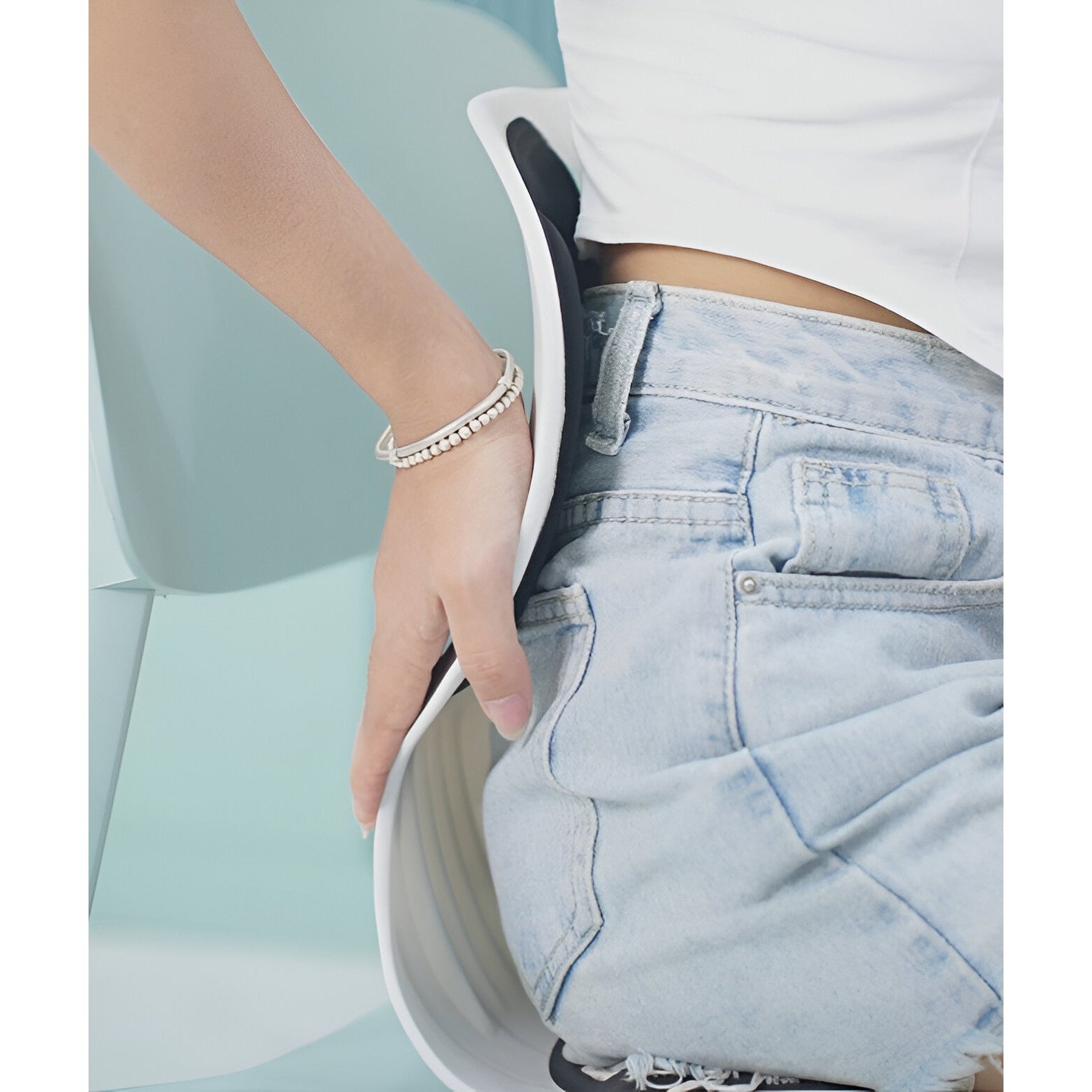 Suport pentru Scaun, Flippy, pentru Corectarea Posturii, Portabil, Ergonomic, Ameliorare Durere, Respirabil, 36x34x33 cm, Marime L, Albastru-8