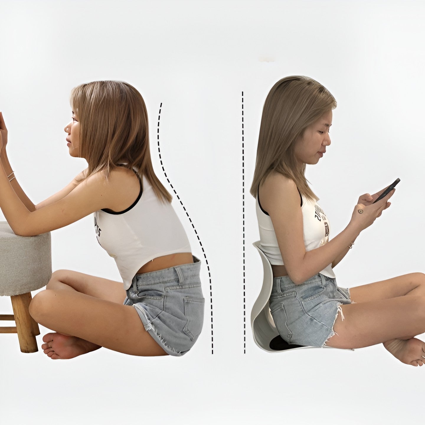 Suport pentru Scaun, Flippy, pentru Corectarea Posturii, Portabil, Ergonomic, Ameliorare Durere, Respirabil, 36x34x33 cm, Marime L, Albastru-9