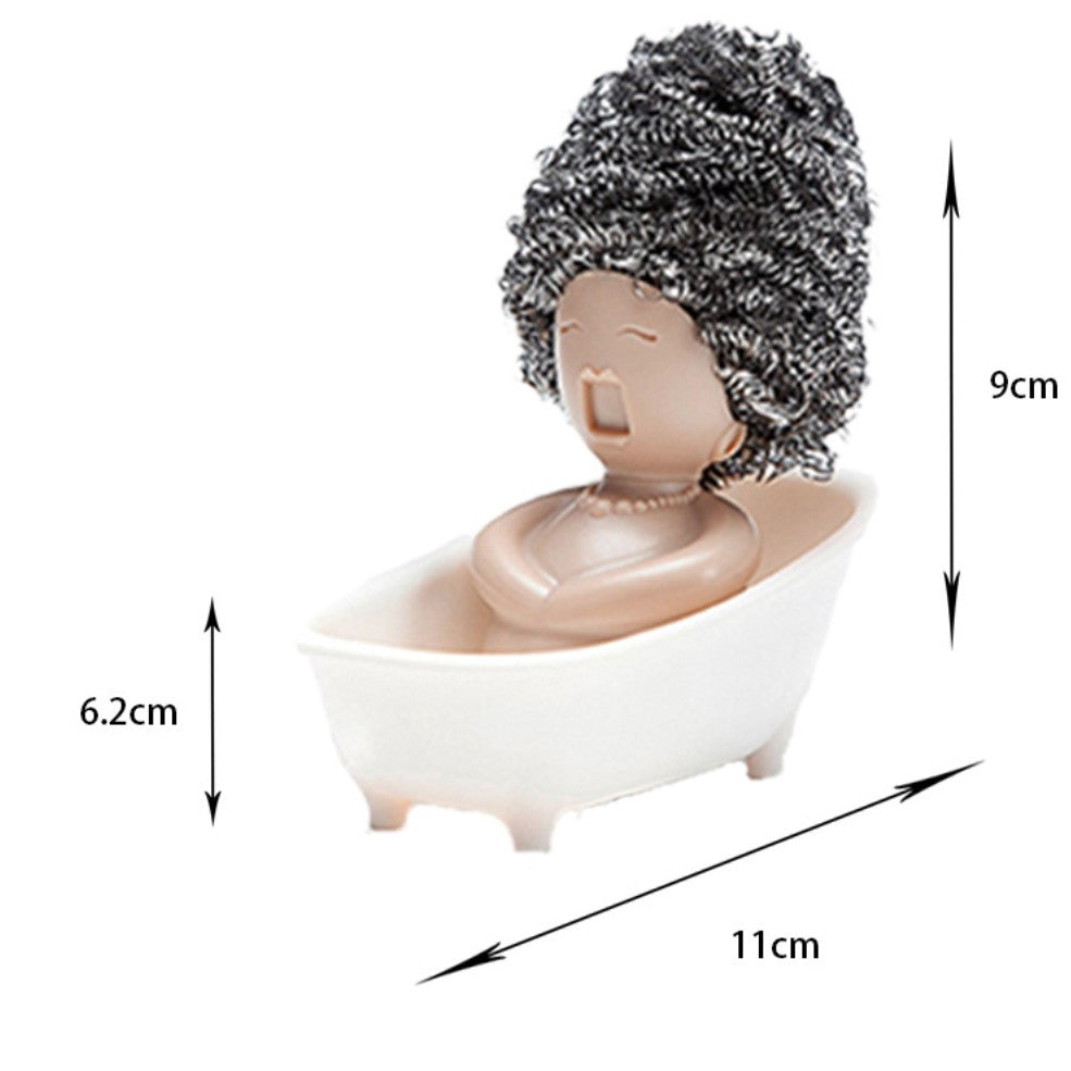 Suport pentru Spalat Vase, Flippy, pentru Burete/Sarma, Model Cada, Alb/Bej-1