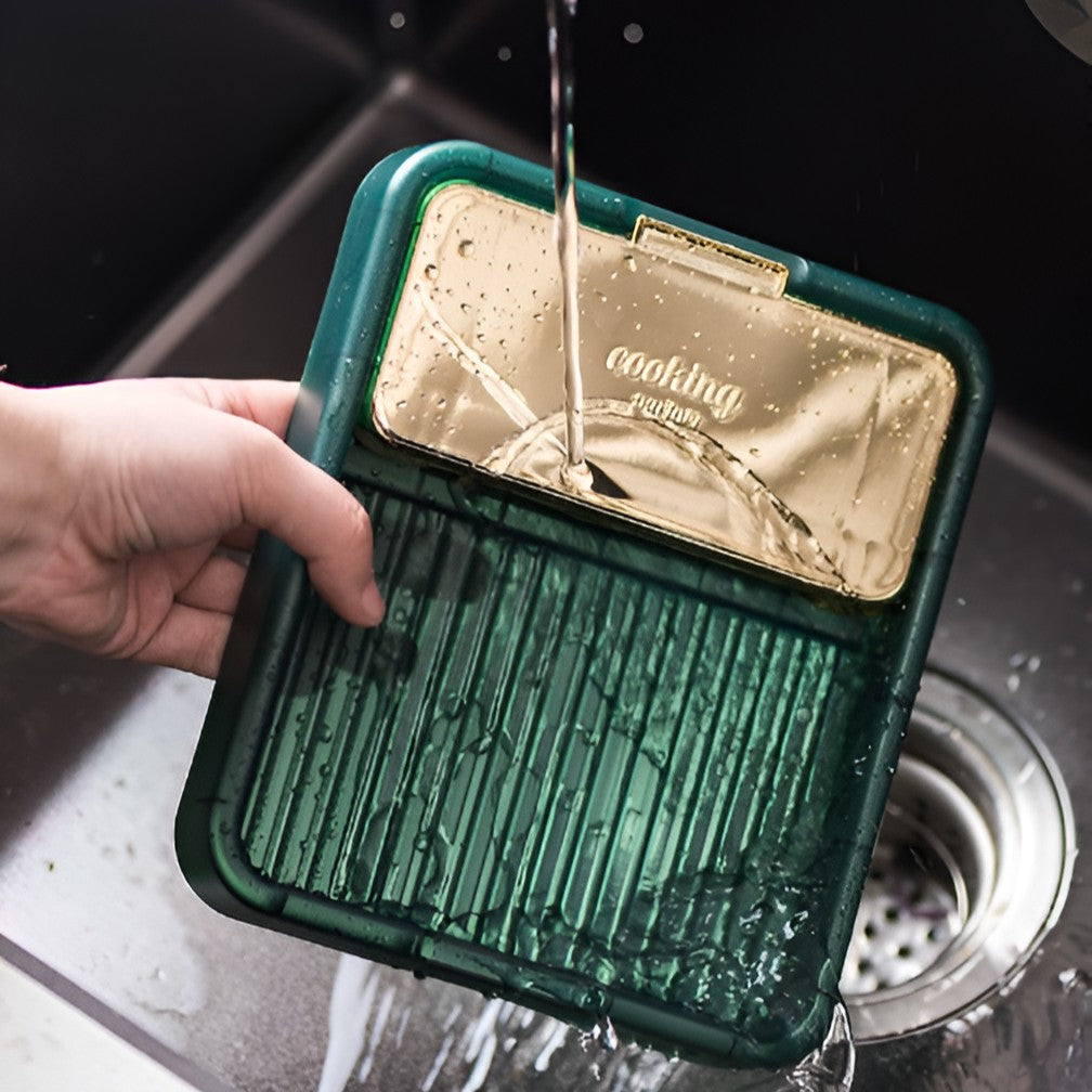 Suport Pliabil, Flippy, pentru Capace, Linguri, Multifunctional, Plasare pe Blatul de Bucatarie, 18.9x16.2x2.6 cm, Verde-6