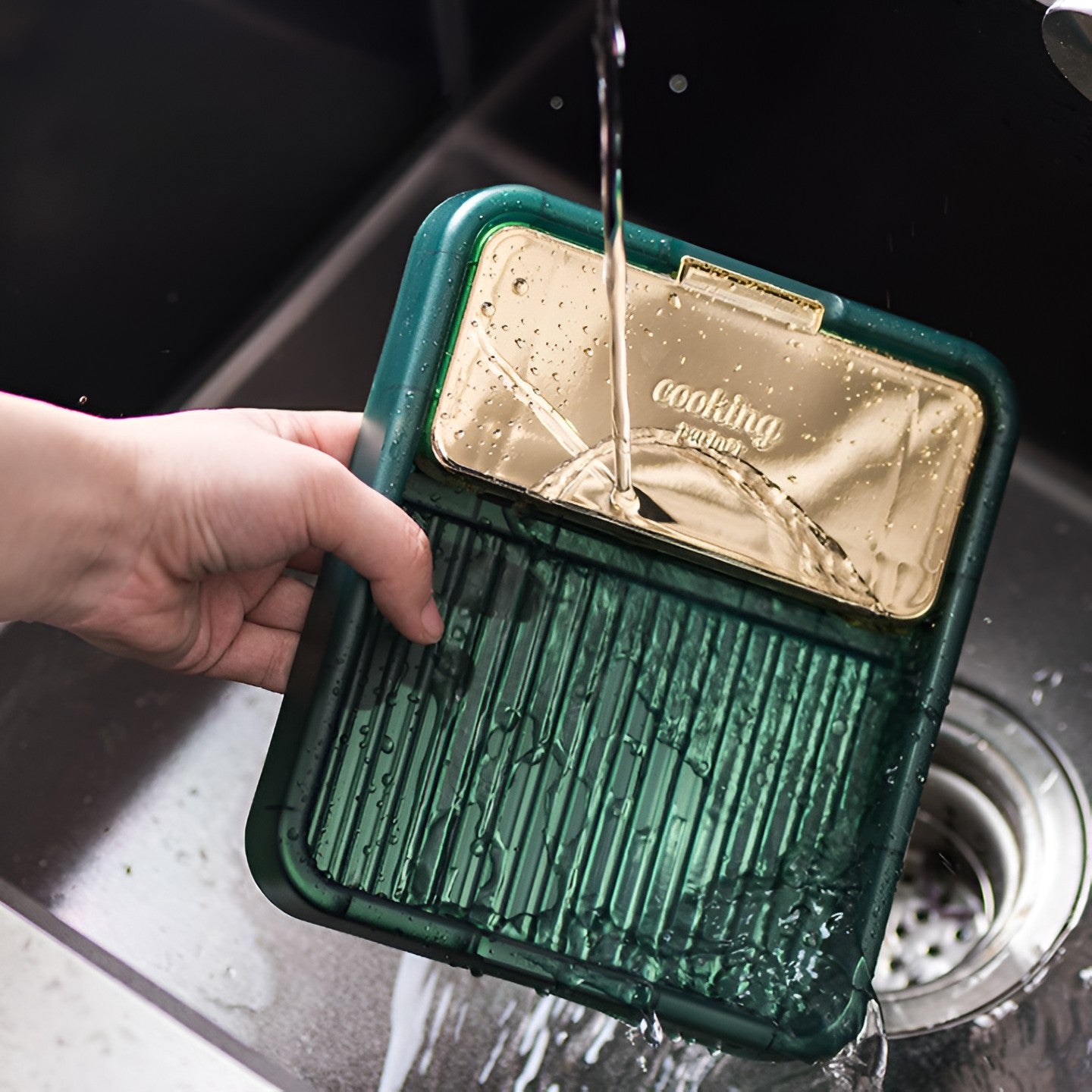 Suport Pliabil, Flippy, pentru Capace, Linguri, Multifunctional, Plasare pe Blatul de Bucatarie, 18.9x16.2x2.6 cm, Verde-8