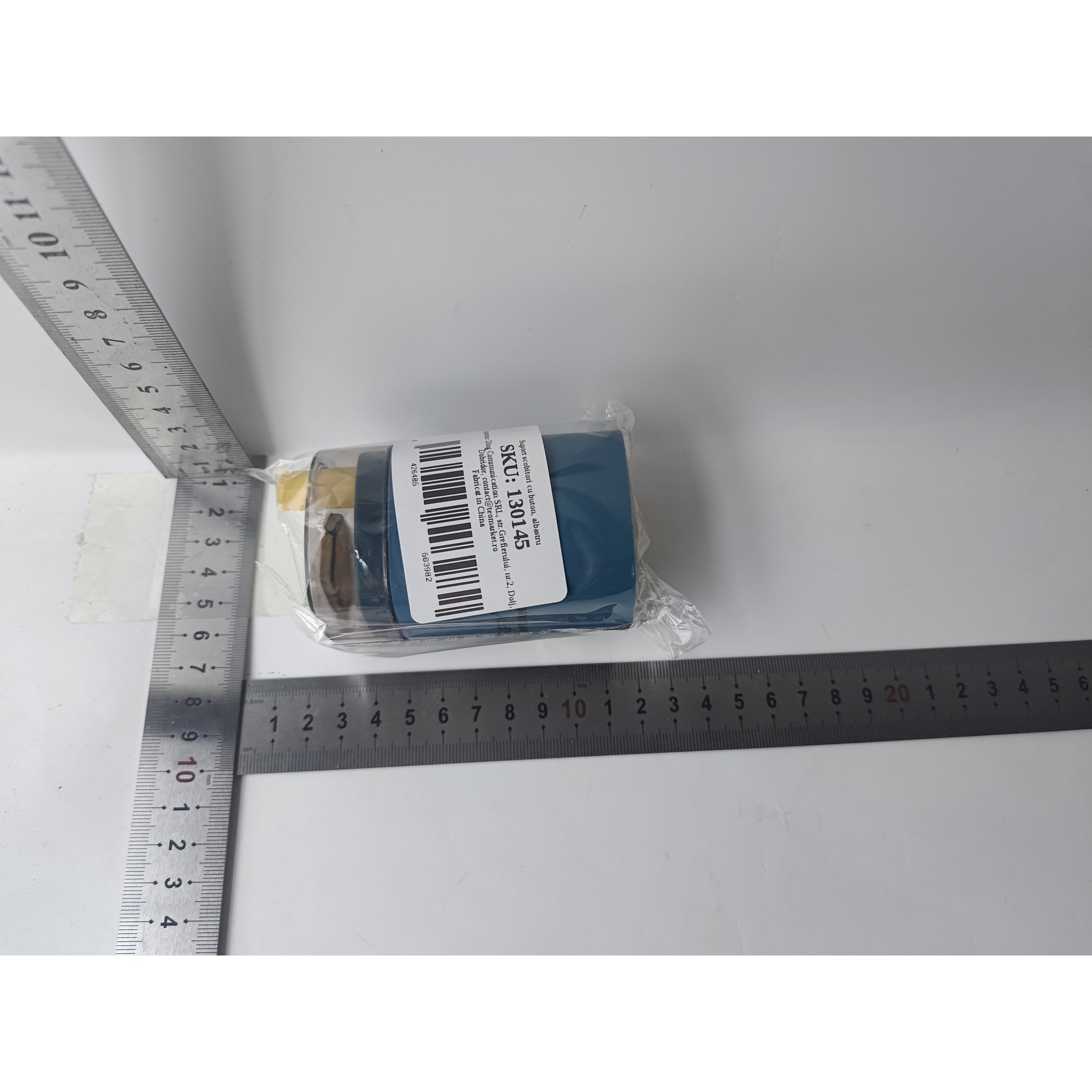Suport scobitori cu buton, albastru-1