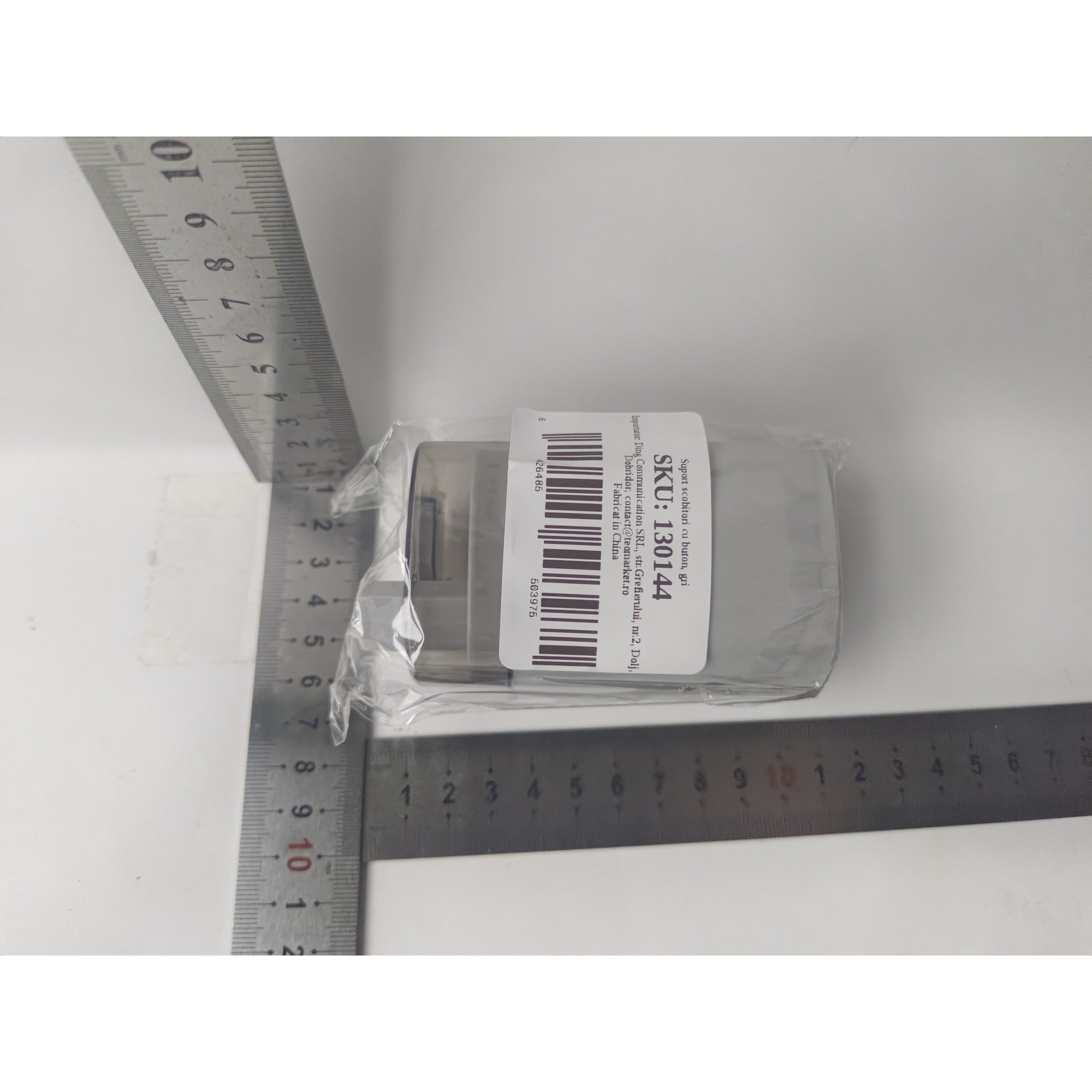 Suport scobitori cu buton, gri-1