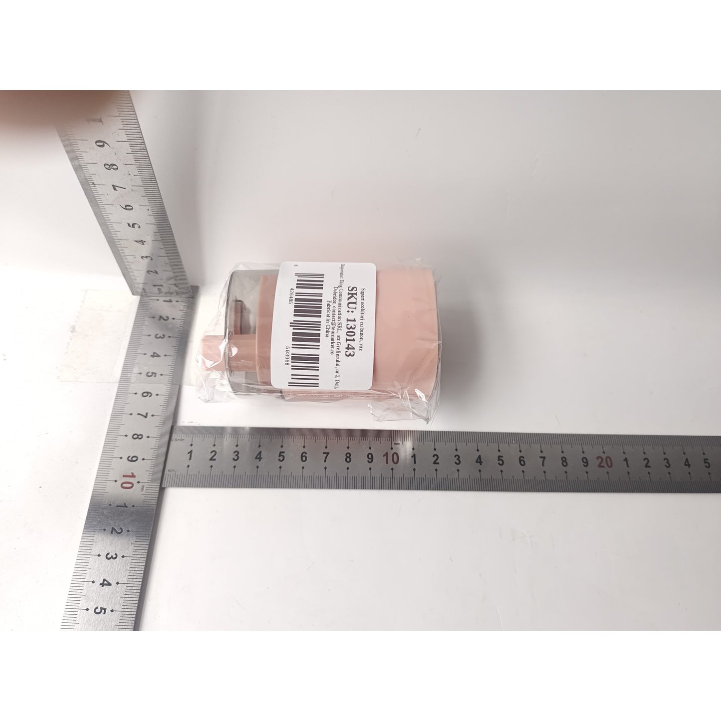 Suport scobitori cu buton, roz-1