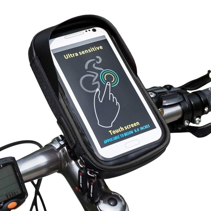 Suport de bicicleta Flippy Wheel UP pentru telefoane cu ecran tactil =< 6.0 inch impermeabil, negru-4