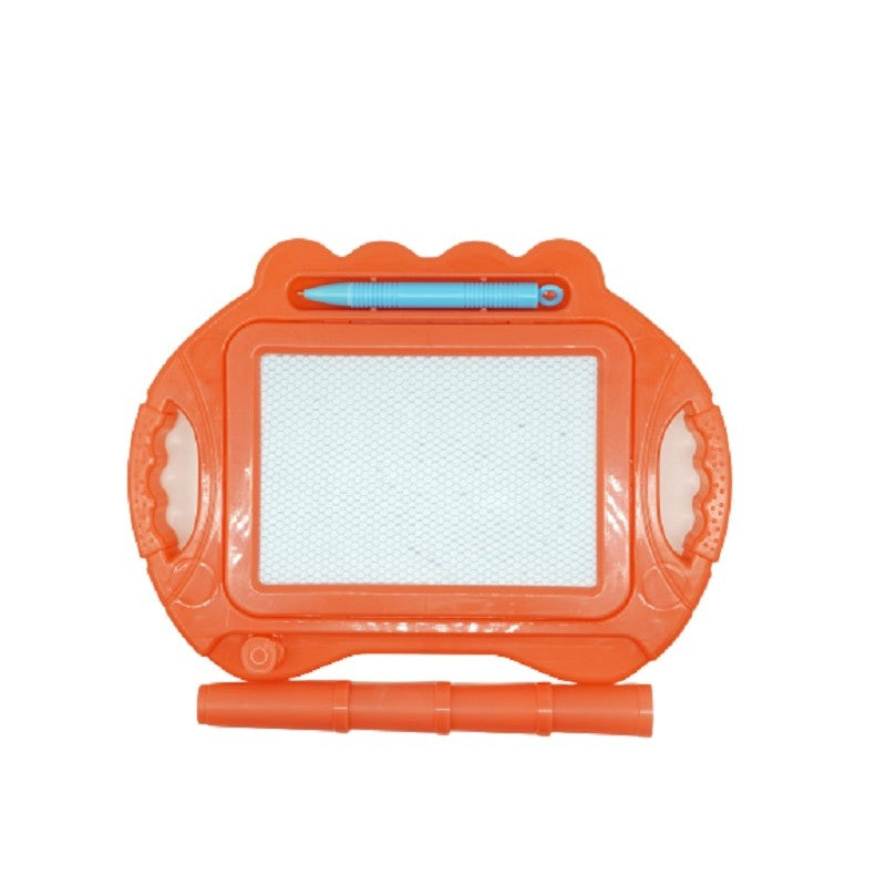 Tabla Magnetica pentru desen Flippy, Pix, forma dreptunghi, dimensiuni 23x17 cm, Dezvolta Creativitatea, cu picioare suport, Portocaliu-0