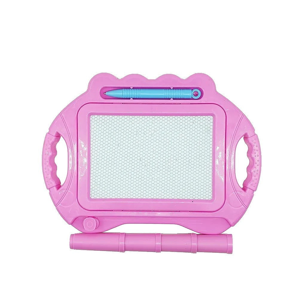 Tabla Magnetica pentru desen Flippy, Pix, forma dreptunghi, dimensiuni 23x17 cm, Dezvolta Creativitatea, cu picioare suport, Roz-0