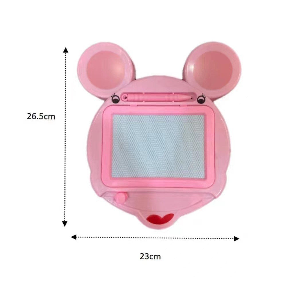 Tabla Magnetica pentru desen Flippy, Pix, forma Soricel, dimensiuni 23x26.5 cm, Dezvolta Creativitatea, Roz-3