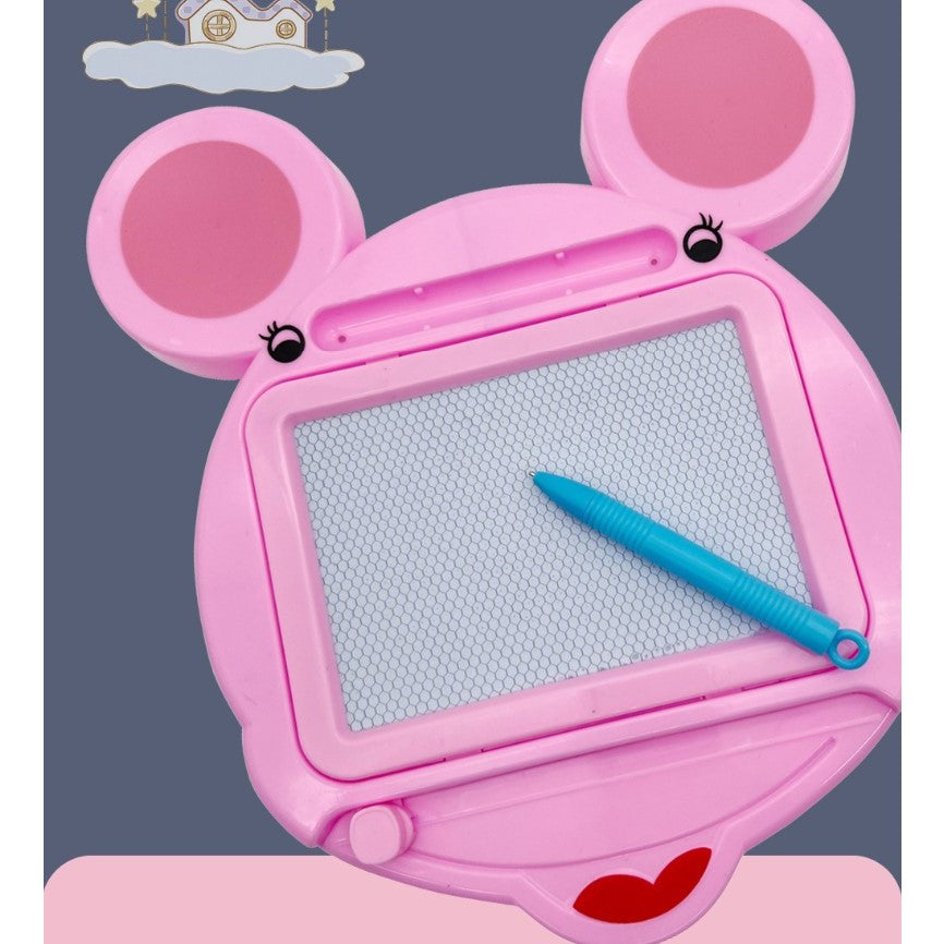 Tabla Magnetica pentru desen Flippy, Pix, forma Soricel, dimensiuni 23x26.5 cm, Dezvolta Creativitatea, Roz-5