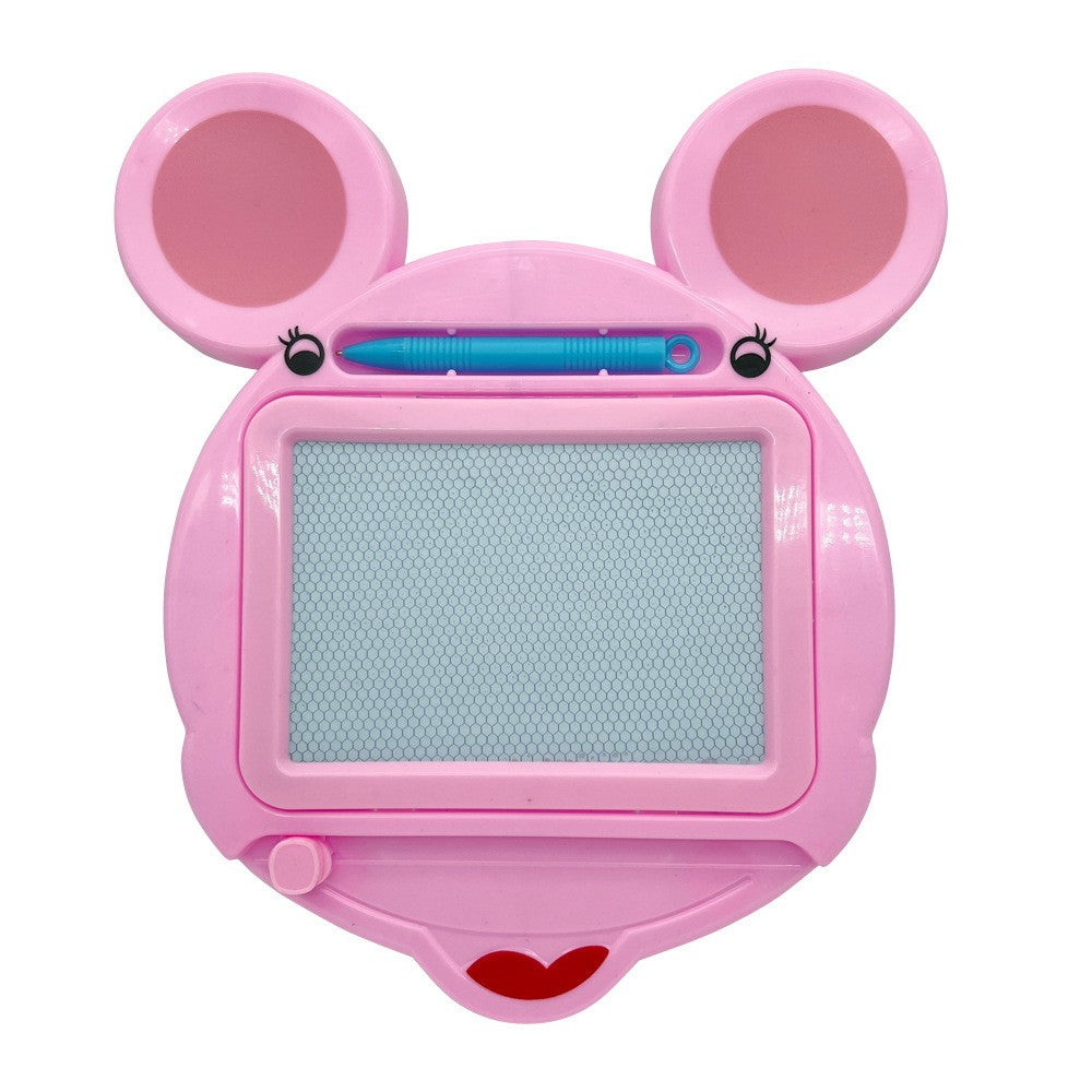 Tabla Magnetica pentru desen Flippy, Pix, forma Soricel, dimensiuni 23x26.5 cm, Dezvolta Creativitatea, Roz-0