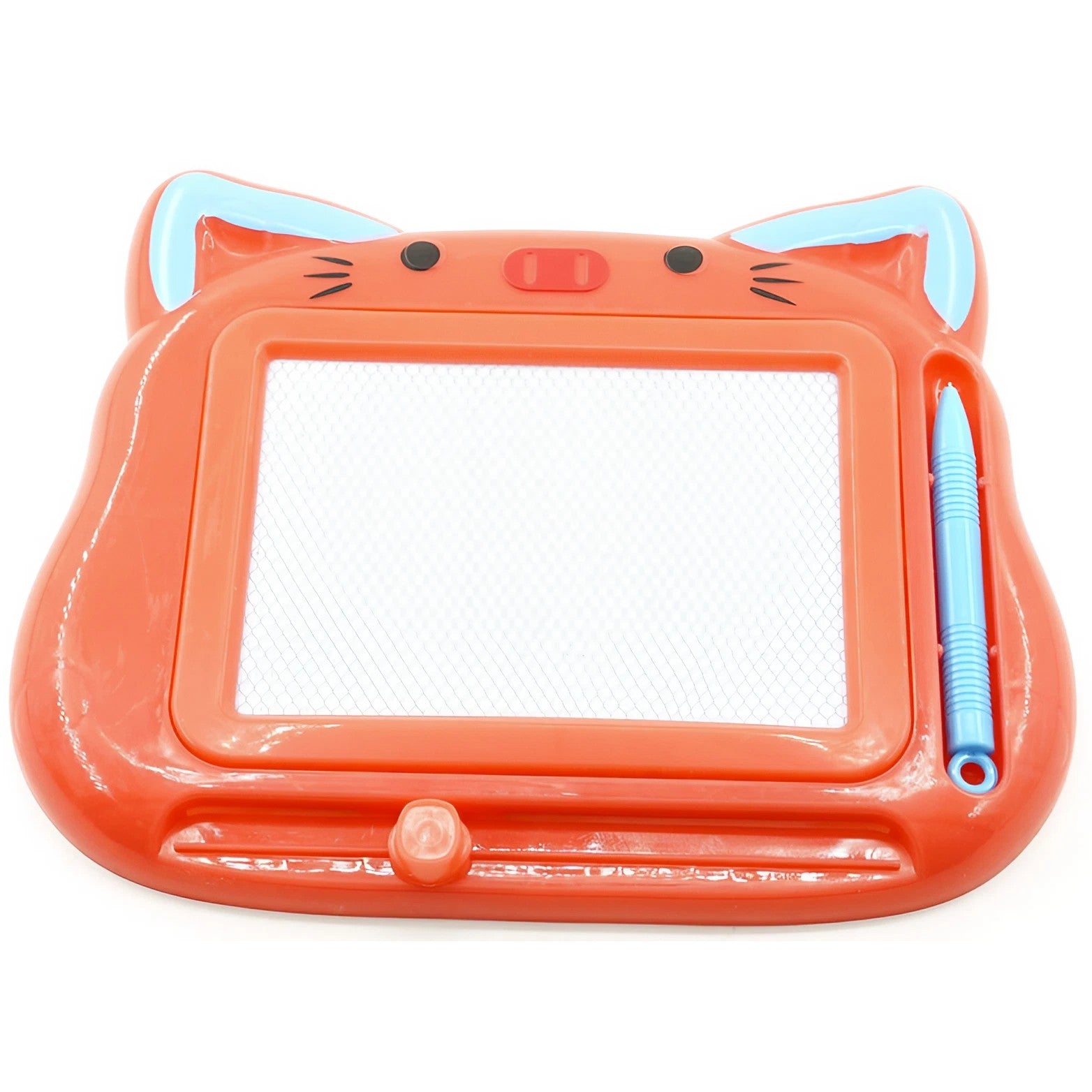 Tablita Magnetica de Scris si Desenat, Flippy, Model Pisica, cu Creion, Dimensiuni 23.2x18.5 cm, Suprafata Desen 14.6x10.4 cm, Dezvolta Imaginatia si Creativitatea, Incurajeaza Exersarea Scrisului, Rosu-0