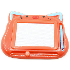 Tablita Magnetica de Scris si Desenat, Flippy, Model Pisica, cu Creion, Dimensiuni 23.2x18.5 cm, Suprafata Desen 14.6x10.4 cm, Dezvolta Imaginatia si Creativitatea, Incurajeaza Exersarea Scrisului, Rosu-0