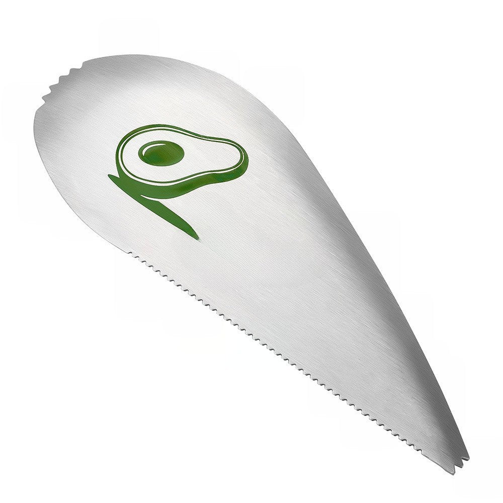 Taietor special pentru avocado Flippy, 3 in 1, forma curbata, zimti pentru apucare si taiere, din otel inoxidabil, 15 x 6 cm, gri-0