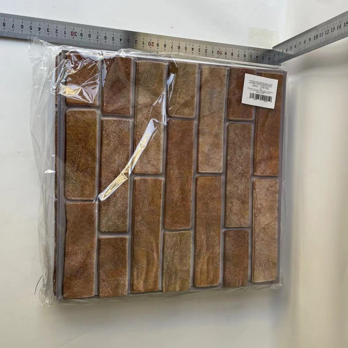 10 x Placi Tapet Autocolant 3D cu Imitatie de Caramida de Piatra, pentru Perete Bucatarie Sufragerie, Usor de Curatat, Rezistent la Apa, Autoadeziv, 30x30 cm, Maro-1