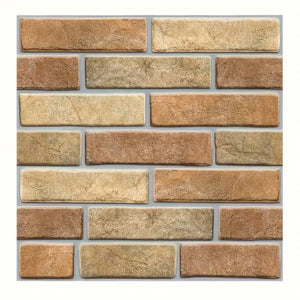 10 x Placi Tapet Autocolant 3D cu Imitatie de Caramida de Piatra, pentru Perete Bucatarie Sufragerie, Usor de Curatat, Rezistent la Apa, Autoadeziv, 30x30 cm, Maro-0