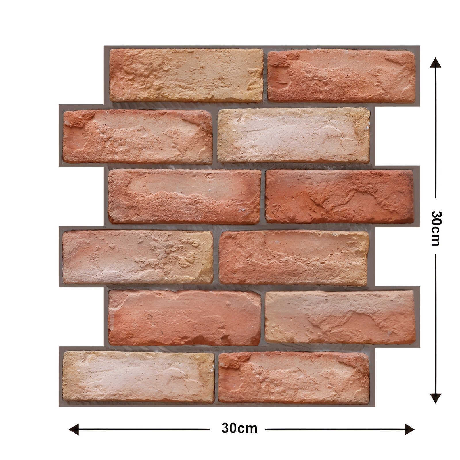 10 x Placi Tapet Autocolant 3D cu Imitatie de Caramida, pentru Perete Bucatarie Sufragerie, Usor de Curatat, Rezistent la Apa, Autoadeziv, 30x30 cm, Maro-9