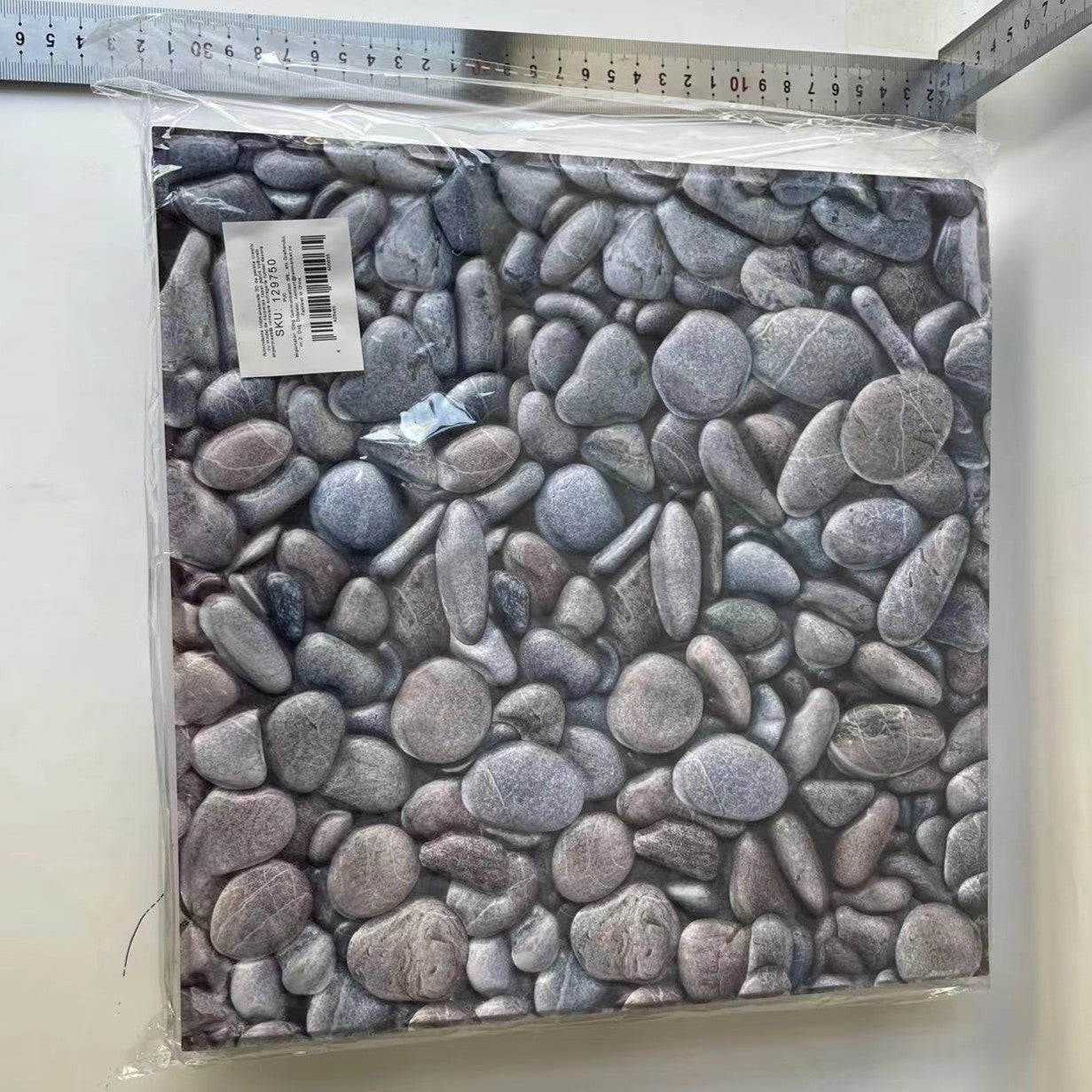 10 x Placi Tapet Autocolant 3D cu Imitatie de Pietre Mici, pentru Perete Bucatarie Sufragerie, Usor de Curatat, Rezistent la Apa, Autoadeziv, 30x30 cm, Gri-3