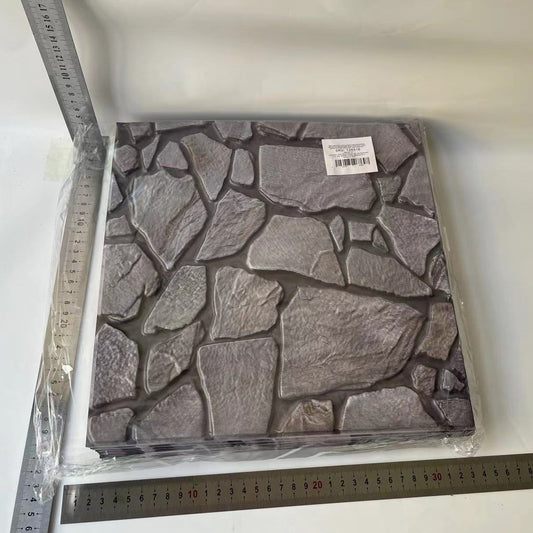 10 x Placi Tapet Autocolant 3D cu Imitatie de Pietre, pentru Perete Bucatarie Sufragerie, Usor de Curatat, Rezistent la Apa, Autoadeziv, 30x30 cm, Gri-1