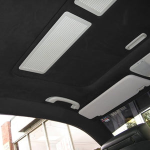Material pentru reconditionare plafon auto, material textil cu spate buretat, culoare Neagra, dimensiune 2m x 1,50m-0
