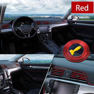 Banda decor interior crom TUNING, 5m, ROSU-0