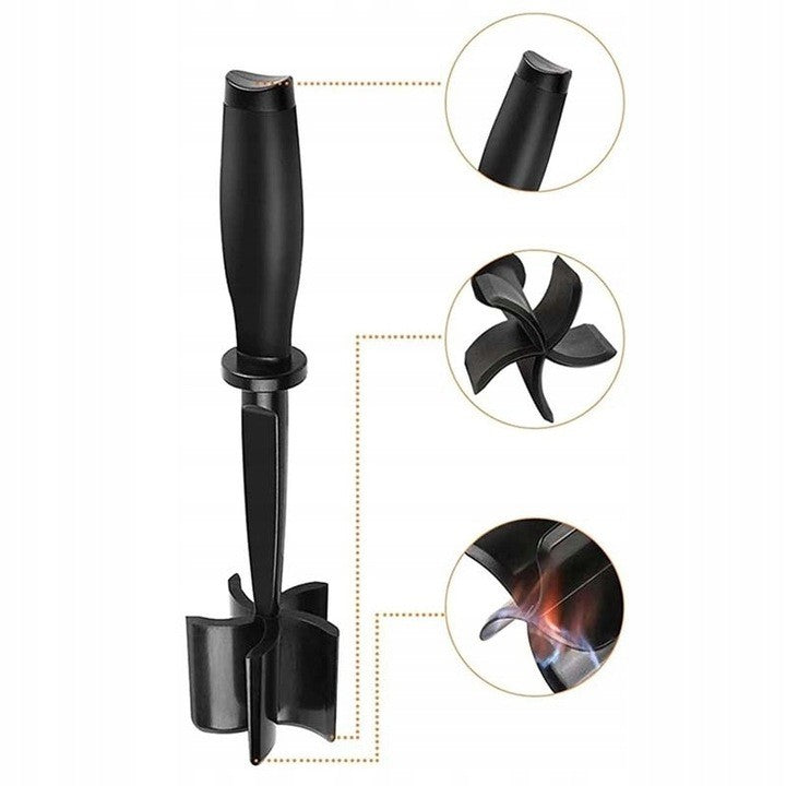 Tocator de Carne Manual, Flippy, cu Lama pentru Tocarea si Amestecarea Carnii, 28x6cm, cu 5 Lame Curbate, Rezistent la Caldura, Multifunctional, Plastic Rezistent, Negru-3