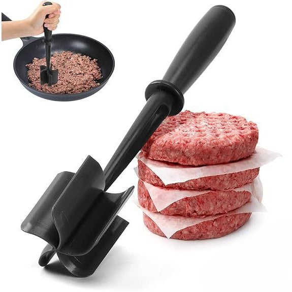 Tocator de Carne Manual, Flippy, cu Lama pentru Tocarea si Amestecarea Carnii, 28x6cm, cu 5 Lame Curbate, Rezistent la Caldura, Multifunctional, Plastic Rezistent, Negru-5