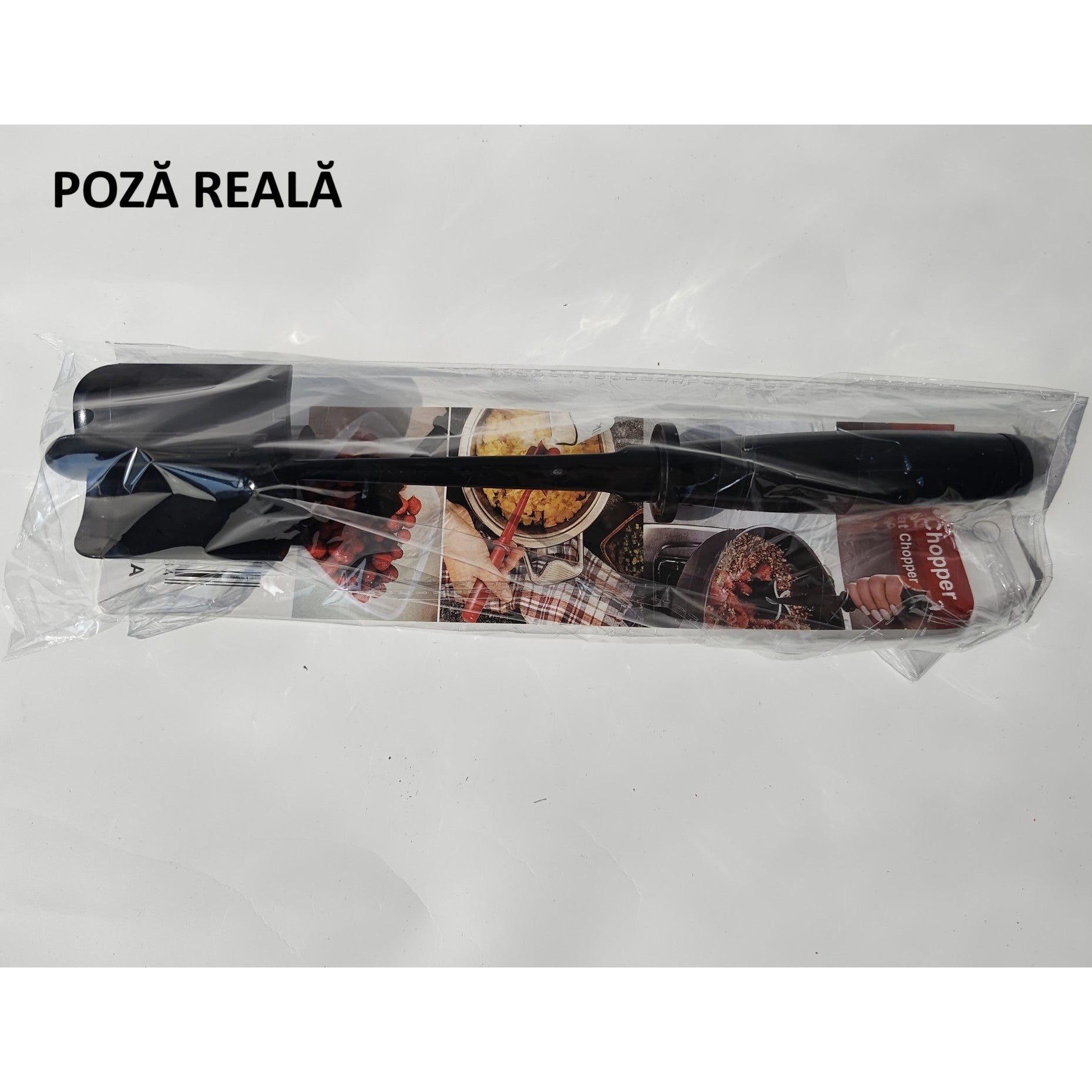 Tocator de Carne Manual, Flippy, cu Lama pentru Tocarea si Amestecarea Carnii, 28x6cm, cu 5 Lame Curbate, Rezistent la Caldura, Multifunctional, Plastic Rezistent, Negru-8
