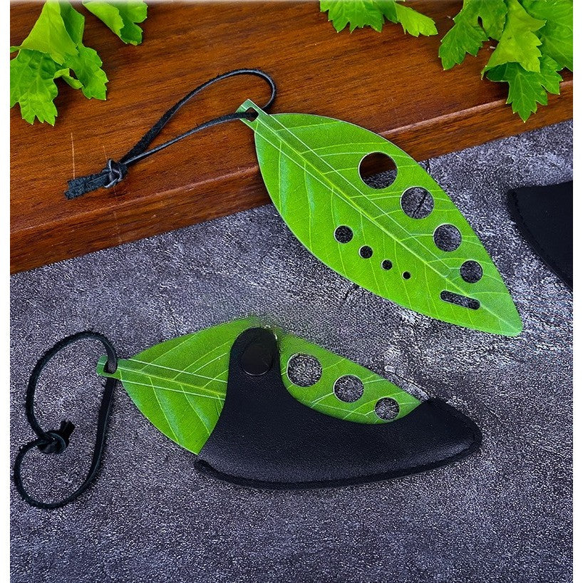 Tocator manual pentru ierburi Flippy, instrument de curatat frunze, tocator, margini ascutie, 9 gauri de diferite dimensiuni, multifunctional, material otel inoxidabil, rezistent la rugina, 14 x 5.5 cm, verde-2