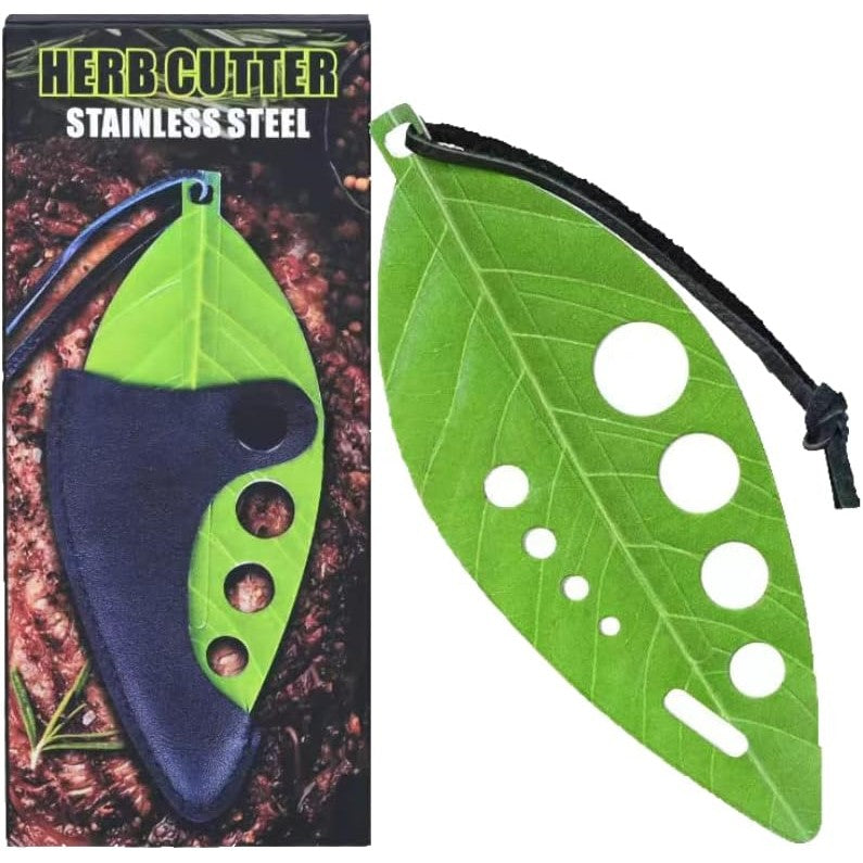 Tocator manual pentru ierburi Flippy, instrument de curatat frunze, tocator, margini ascutie, 9 gauri de diferite dimensiuni, multifunctional, material otel inoxidabil, rezistent la rugina, 14 x 5.5 cm, verde-9