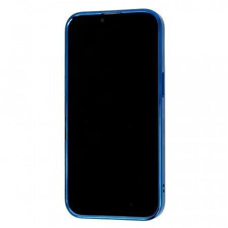 Husa MagSafe pentru Apple iPhone 12 Pro, Full Cover, Protectie camera, Margini colorate Electroplating, Magnetica, Incarcare Wireless, Flippy, Albastru-2