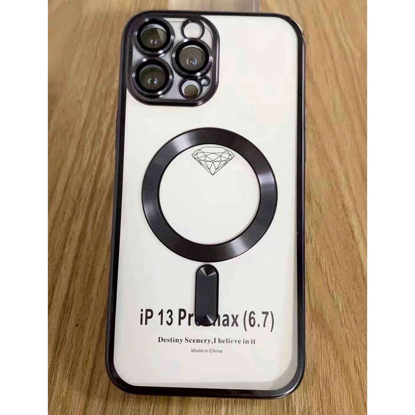 Husa MagSafe pentru Apple iPhone 12 Pro, Full Cover, Protectie camera, Margini colorate Electroplating, Magnetica, Incarcare Wireless, Flippy, Negru-1