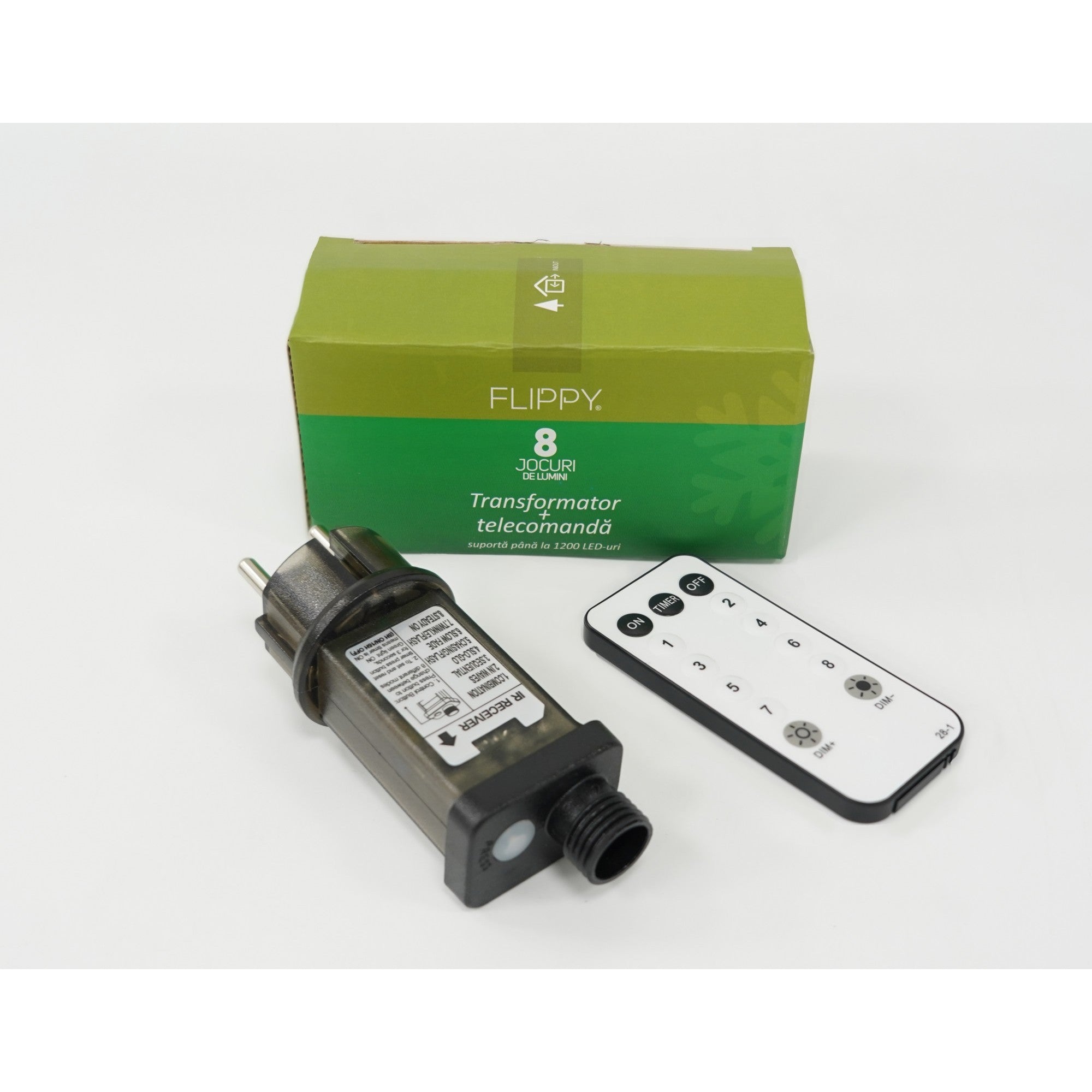 Transformator cu telecomanda, Flippy, 8 jocuri de lumini, 31 v, negru-0