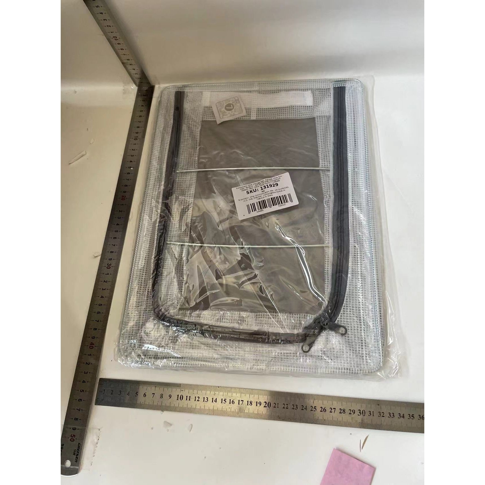 Cutie de Depozitare pentru Pantofi, Flippy, 40x30x15 cm, Transparenta, cu Fermoar-1