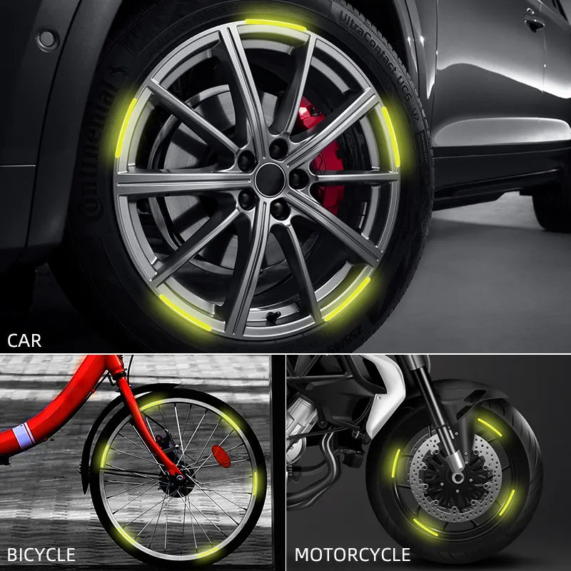 Set 20 bucati Elemente Reflectorizante "Wheel Arch" pentru autoturisme, biciclete, motociclete, atv-uri, scutere, culoare Rosie-3