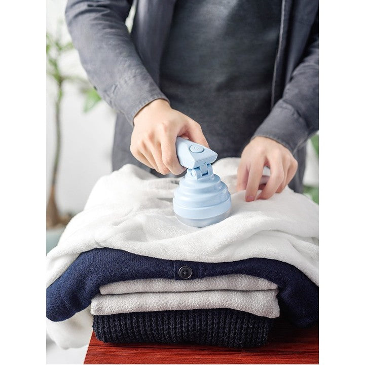 Aparat Pentru Curatat Scame, Par Si Praf, Flippy, Trimmer pentru Diferite Tipuri De Material, Cu Lame Din Otel Inoxidabil, Maner Flexibil, Incarcare Prin USB, 13x8 cm, Albastru-3