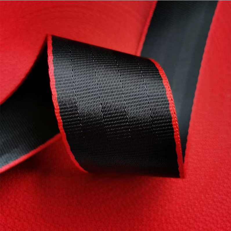 Banda centura de siguranta TUNING, culoare Negru-Rosu, latime 46 mm, pret/m liniar-2