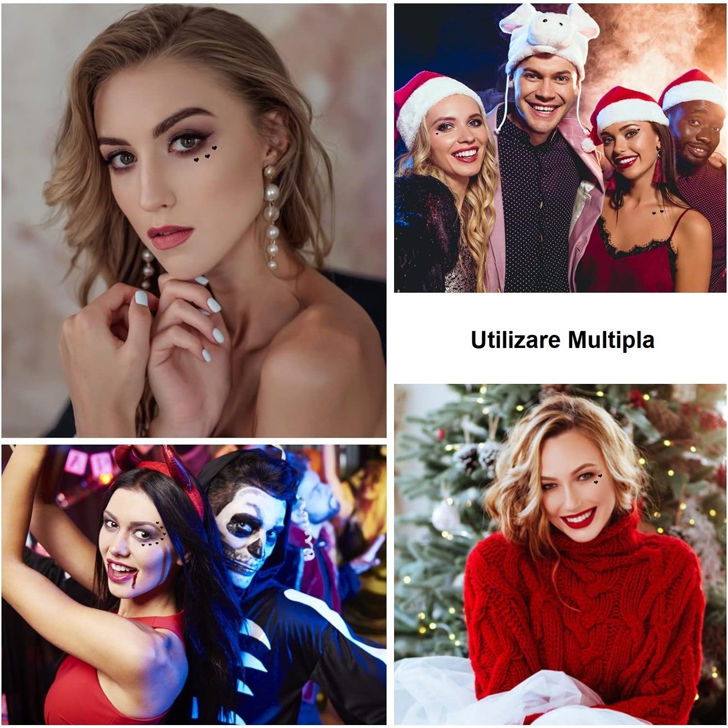 Tus Lichid pentru Ochi, Flippy, 2 Capete, Eyeliner si Stampila Inima, Pentru Ochi si Corp, 50 g, Rezistent la Apa, 12.7 x 3 cm, Negru-3