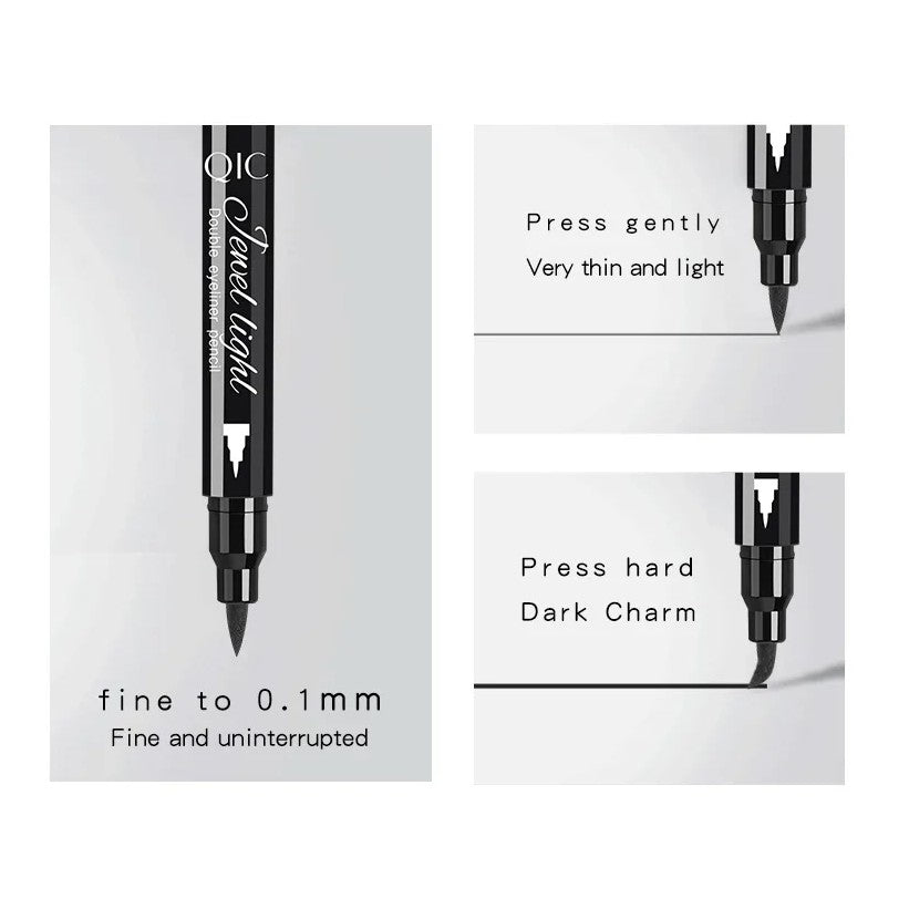 Tus Lichid pentru Ochi, Flippy, 2 Capete, Eyeliner si Stampila Inima, Pentru Ochi si Corp, 50 g, Rezistent la Apa, 12.7 x 3 cm, Negru-7
